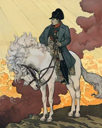 Een nieuw leven van Napoleon I Bonaparte (1769-1821). 1894 Lithografie door Eugene Samuel Grasset (1845-1917) gepubliceerd in 