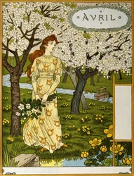 April, Illustratie uit het kunstportefeuille "Le Mois", 1896