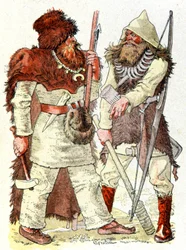 Mannen in de Steentijd, c.1900 (illustratie)