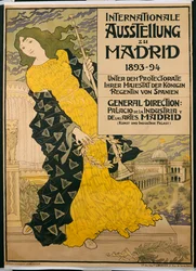 Affiche ter reclame voor „Internationale Ausstellung zu Madrid”, 1893