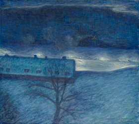 Winternacht over de kade