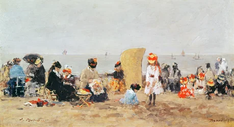 Strandscène, Trouville, 1881