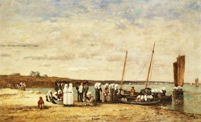 Vissersvrouwen ontschepen van Plougastel, 1870