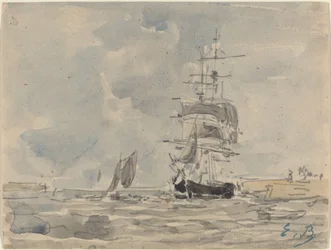 Zeegezicht met Zeilschip
