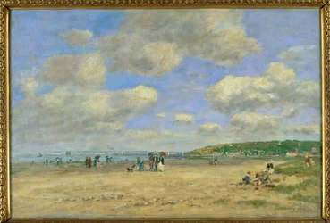 Het strand van Tourgeville-les-sablons (schilderij op canvas)