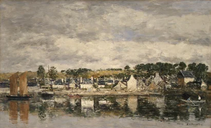 Dorp bij een rivier