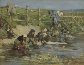 Wasvrouwen aan de rivier
