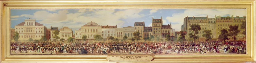 Schouw van de Nationale Garde, aanslag van Fieschi, 28 juli 1835
