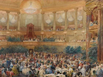 Het diner in Versailles in aanwezigheid van Napoleon III