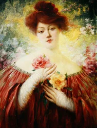 Meisje met rozen