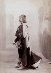 Franse komiek Dauvillier, ca. 1900, foto door Eugene Pirou