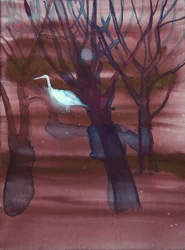 Witte Kraanvogel, 2019 (linnen, pigmenten)