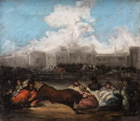 De stierenrennen, circa 1860 (olieverf op doek)