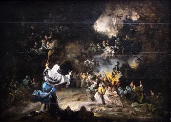 De sabbat, circa 1865 (olieverf op hout)