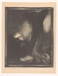 Portret van Rodin met een sculptuur