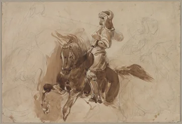 Gepantserde figuur te paard (recto)