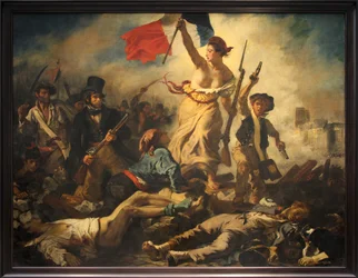Frans: Le 28 juillet 1830. La Liberté guidant le peuple Vrijheid leidt het volk