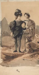 Hamlet en Horatio in het kerkhof, 1827-28