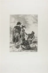 Hamlet en Horatio met de doodgravers, plaat 14 uit Hamlet