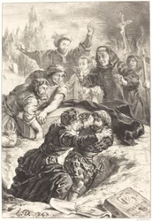 Hamlet en Laertes in het graf van Ophelia Act V, Scene I, 1843
