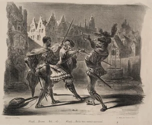 Illustraties voor Faust: Duel van Faust en Valentin