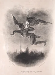 Illustraties voor Faust: Mefistofeles in de lucht