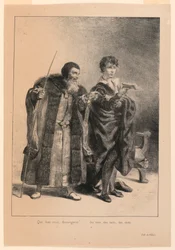 Illustratie voor Hamlet. Polonius en Hamlet (II,2)