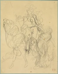 Studie voor Marphise en de meesteres van Pinabel