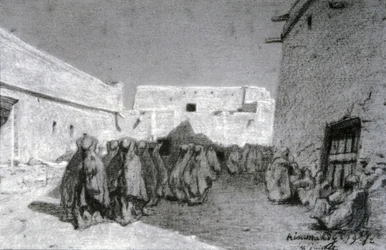 Processie in een dorp in de Sahel