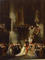 Een ceremonie in de Delftse kerk.
