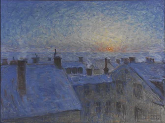 Zonsopgang boven de daken van Stockholm, 1903
