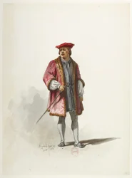 Btv1b84558104 14 - Saint-Saëns - Henry VIII - Maquettes de costumes - Lacoste - 14e Kostuum