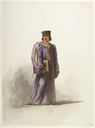 Btv1b84558104 32 - Saint-Saëns - Henry VIII - Kostuummodellen - Lacoste - 32. Schrijver in dokterskostuum