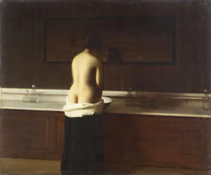 Jonge vrouw bij haar toilet, 1898