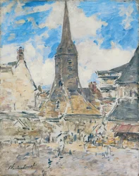 Kotava: "Biot ke Sainte-Catherine uja koe Honfleur (trutca ke Boudin)"
Frans: Le Clocher de Sainte-Catherine, Honfleur