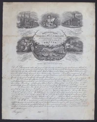 Advertentie voor graveur en lithografische drukker, Daniel F Duncan uit Glasgow