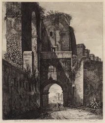 Bogen van de consuls Dolabella en Silanus binnen de Neronische bogen van de Acqua Claudia, Rome, Italië