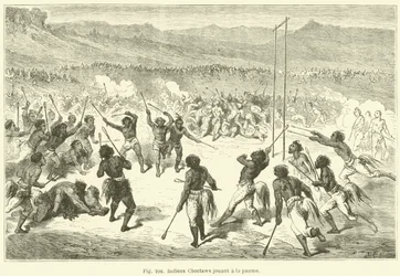 Indiens Choctaws spelen paume