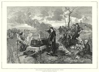 Joanna van Castilië voor de kist van haar echtgenoot, Filips de Schone, hertog van Bourgondië