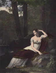 Josephine in Malmaison (kleurenlitho)