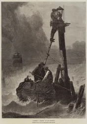 Een baken aansteken (gravure)