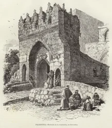 Palestina, Ingang van de citadel, in Jeruzalem