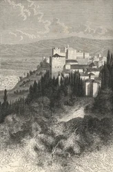 Buitenzicht van de Alhambra