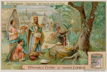 Aanbidding van de geesten in een dorp