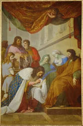 Saint Louis soignant les malades - Saint Louis ... (schilderij op doek)