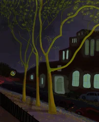 11th Street At Night, 2016 (met de hand getekend op een iPad met een Apple potlood)