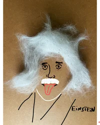 Albert Einstein (collagetekening)