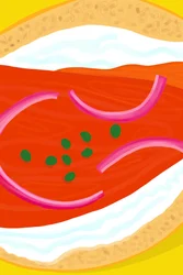 Bagel met roomkaas en lox, Brooklyn (digitale kunst)