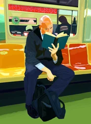 Blauw Boek, Kale Man, F Trein, 2019 (met de hand getekend op een iPad met een Apple potlood)