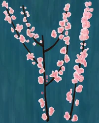 Kersenbloesemtakken, Brooklyn (digitale kunst)